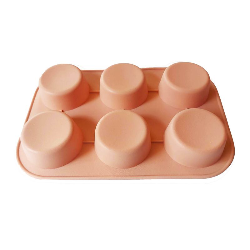 Casa si Gradina - Bucatarie si vesela - Ustensile bucatarie - Forme prajituri - Forma silicon pentru prajituri turnate, Bej, 6 cavitati, 30 cm, 431COF - Infinity.ro