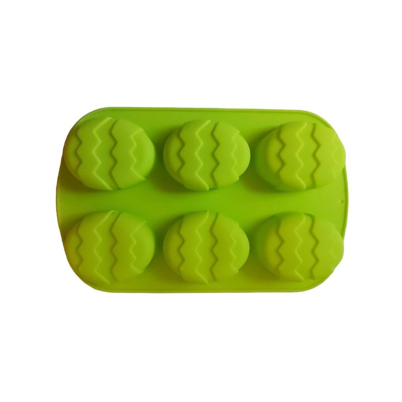 Casa si Gradina - Bucatarie si vesela - Ustensile bucatarie - Forme prajituri - Forma silicon in forma de Ou, Pentru prajituri, Verde, 6 cavitati, 26 cm, 338COF - Infinity.ro
