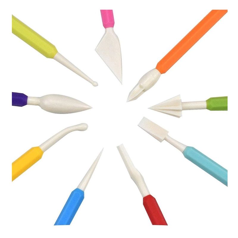 Casa si Gradina - Bucatarie si vesela - Ustensile bucatarie - Ustensile ornare prajituri - Set 9 Instrumente de modelat pentru cofetarie, Multicolor, 17 cm, 369COF - Infinity.ro
