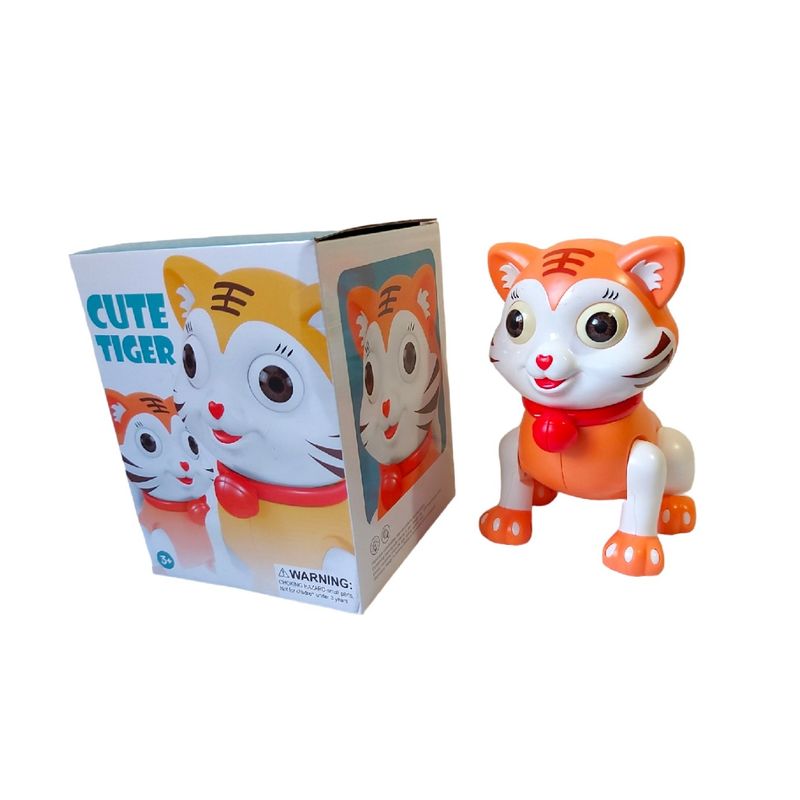 Jucarii, Copii si Bebe - Jucarii si jocuri - Jucarii & jocuri educative - Jucarii interactive - Tigru cu lumina intermitenta, merge si lumineaza, Portocaliu, 17134SX - Infinity.ro