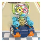 Jucarii, Copii si Bebe - Jucarii si jocuri - Vehicule si jucarii cu telecomanda - Roboti de jucarie - Robot Transparent Gear, Canta si lumineaza, Verde, 17133SX - Infinity.ro