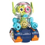 Jucarii, Copii si Bebe - Jucarii si jocuri - Vehicule si jucarii cu telecomanda - Roboti de jucarie - Robot Transparent Gear, Canta si lumineaza, Verde, 17133SX - Infinity.ro