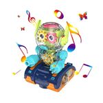 Jucarii, Copii si Bebe - Jucarii si jocuri - Vehicule si jucarii cu telecomanda - Roboti de jucarie - Robot Transparent Gear, Canta si lumineaza, Verde, 17133SX - Infinity.ro