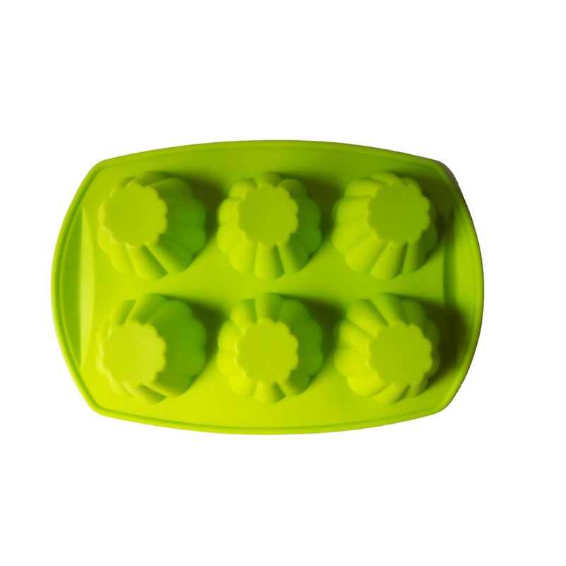 Casa si Gradina - Bucatarie si vesela - Ustensile bucatarie - Forme prajituri - Forma silicon, Pentru prajituri, 6 cavitati, Verde, 29 cm, 344COF - Infinity.ro