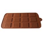 Casa si Gradina - Bucatarie si vesela - Ustensile bucatarie - Forme prajituri - Forma silicon pentru ciocolata in patratele, 12 cavitati, Maro, 21 cm, 437COF - Infinity.ro