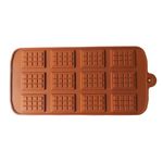 Casa si Gradina - Bucatarie si vesela - Ustensile bucatarie - Forme prajituri - Forma silicon pentru ciocolata in patratele, 12 cavitati, Maro, 21 cm, 437COF - Infinity.ro