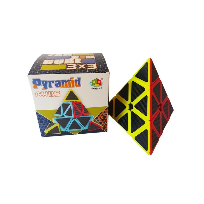 Jucarii, Copii si Bebe - Jucarii si jocuri - Jucarii & jocuri educative - Jocuri de memorie si inteligenta - Cub Magic Pyraminx 3x3x3, Fanxin, Fibra de carbon, 503CUB - Infinity.ro