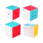 Jucarii, Copii si Bebe - Jucarii si jocuri - Jucarii & jocuri educative - Jocuri de memorie si inteligenta - Set Cub Magic Shengshou Legend 4 in 1, Stickerless, 472CUB-1 - Infinity.ro