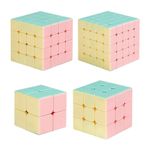 Jucarii, Copii si Bebe - Jucarii si jocuri - Jucarii & jocuri educative - Jocuri de memorie si inteligenta - Set Cub Magic MoYu Meilong, 2x2, 3x3, 4x4, 5x5, Macaron Stickerless, 474CUB-1 - Infinity.ro
