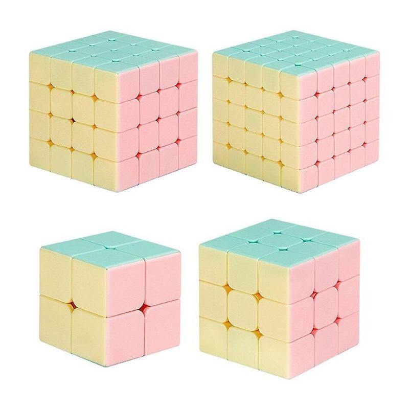 Jucarii, Copii si Bebe - Jucarii si jocuri - Jucarii & jocuri educative - Jocuri de memorie si inteligenta - Set Cub Magic MoYu Meilong, 2x2, 3x3, 4x4, 5x5, Macaron Stickerless, 474CUB-1 - Infinity.ro