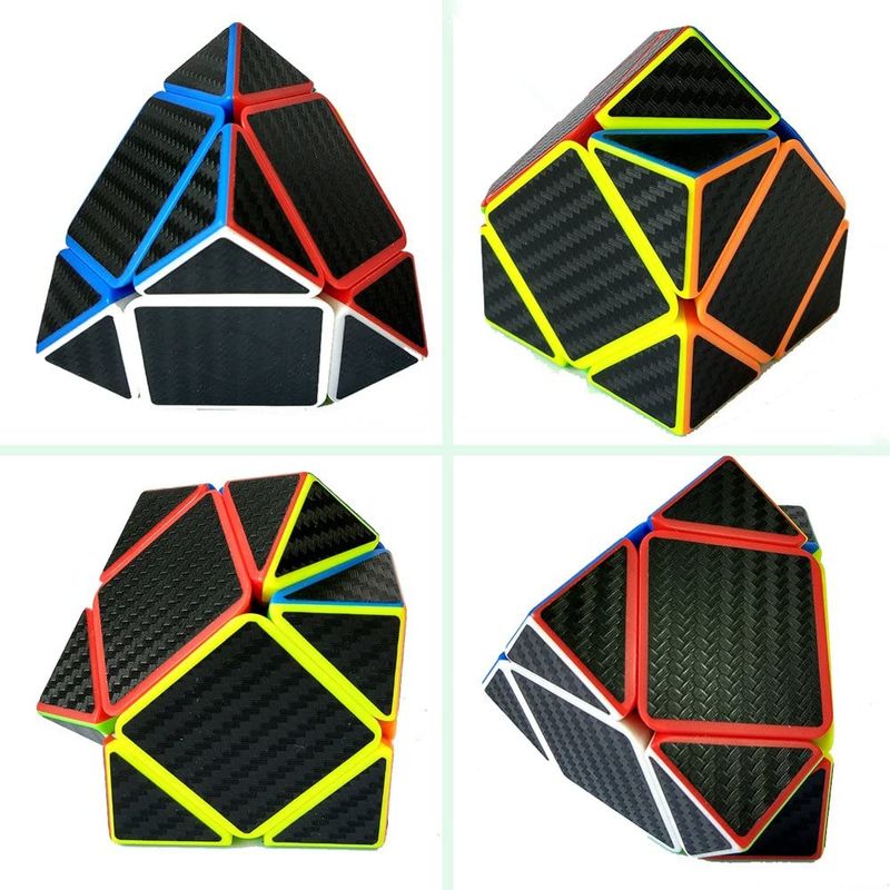 Jucarii, Copii si Bebe - Jucarii si jocuri - Jucarii & jocuri educative - Jocuri de memorie si inteligenta - Cub Magic Yisheng  Skewb, Fibra de carbon, Black, 220CUB-1 - Infinity.ro