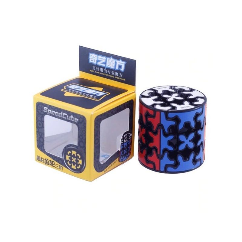 Jucarii, Copii si Bebe - Jucarii si jocuri - Jucarii & jocuri educative - Jocuri de memorie si inteligenta - Cub Magic 3x3x3, QiYi Gear Cylinder SpeedCube, Black, 417CUB-1 - Infinity.ro