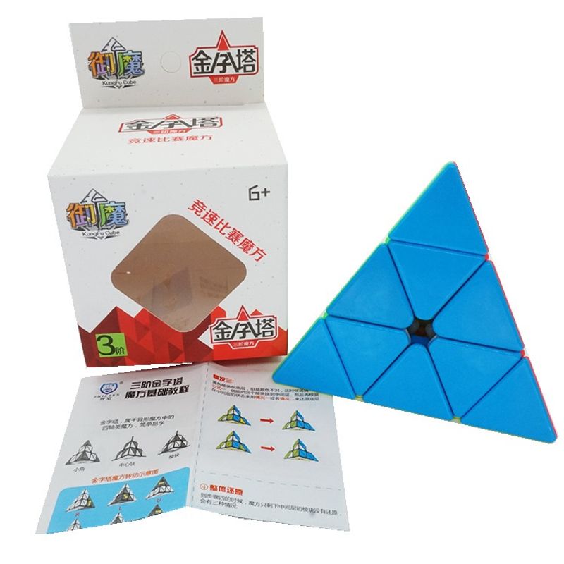 Jucarii, Copii si Bebe - Jucarii si jocuri - Jucarii & jocuri educative - Jocuri de memorie si inteligenta - Cub Magic 3x3x3, KungFu Yumo Pyraminx, Stickerless, 344CUB-1 - Infinity.ro