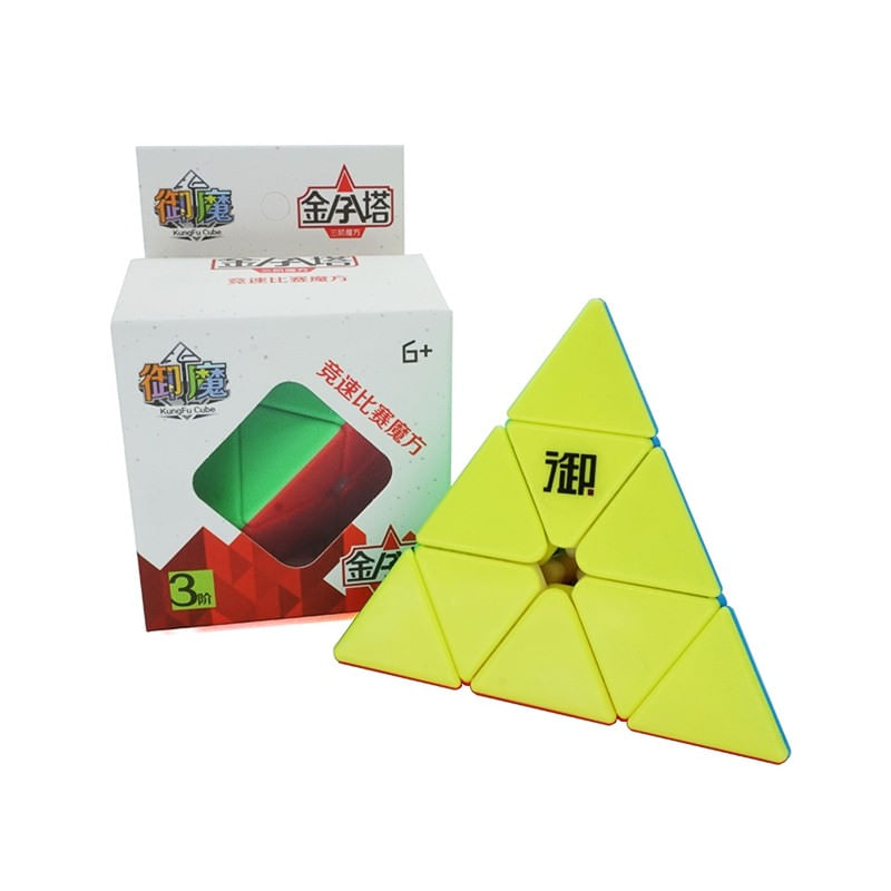 Jucarii, Copii si Bebe - Jucarii si jocuri - Jucarii & jocuri educative - Jocuri de memorie si inteligenta - Cub Magic 3x3x3, KungFu Yumo Pyraminx, Stickerless, 344CUB-1 - Infinity.ro
