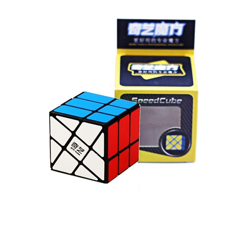Jucarii, Copii si Bebe - Jucarii si jocuri - Jucarii & jocuri educative - Jocuri de memorie si inteligenta - Cub Magic 3x3x3 QiYi Strange Shape Fisher Speedcube, Black, 340CUB-1 - Infinity.ro