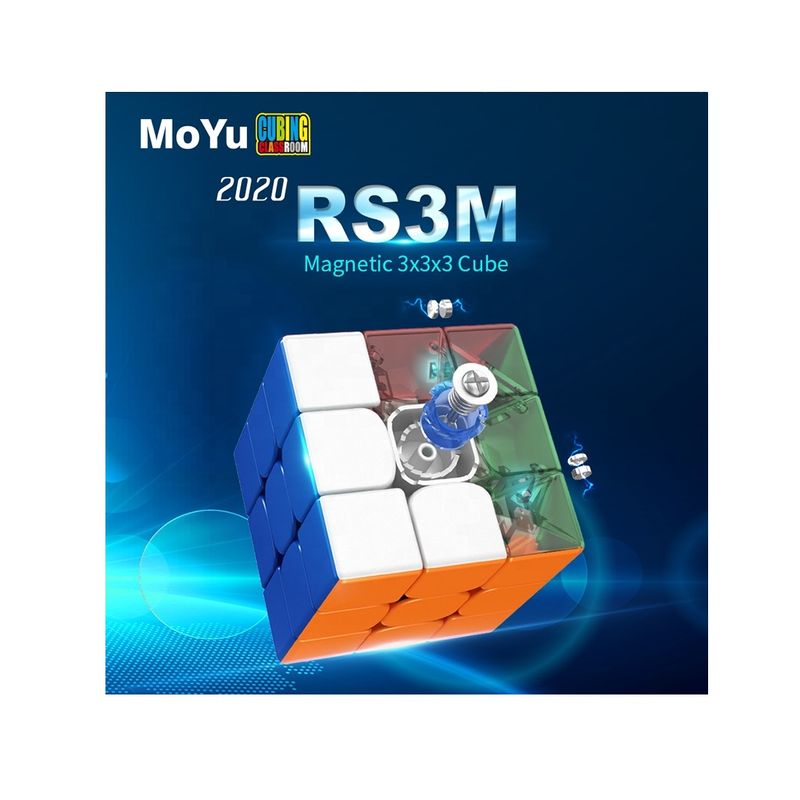 Jucarii, Copii si Bebe - Jucarii si jocuri - Jucarii & jocuri educative - Jocuri de memorie si inteligenta - Cub Magic 3x3x3 Moyu MoFang RS3M magnetic, Stickerless, 259CUB-1 - Infinity.ro