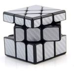 Jucarii, Copii si Bebe - Jucarii si jocuri - Jucarii & jocuri educative - Jocuri de memorie si inteligenta - Cub Magic  3x3x3 Moyu Unequal Fisher fibra de carbon silver, 153CUB-1 - Infinity.ro