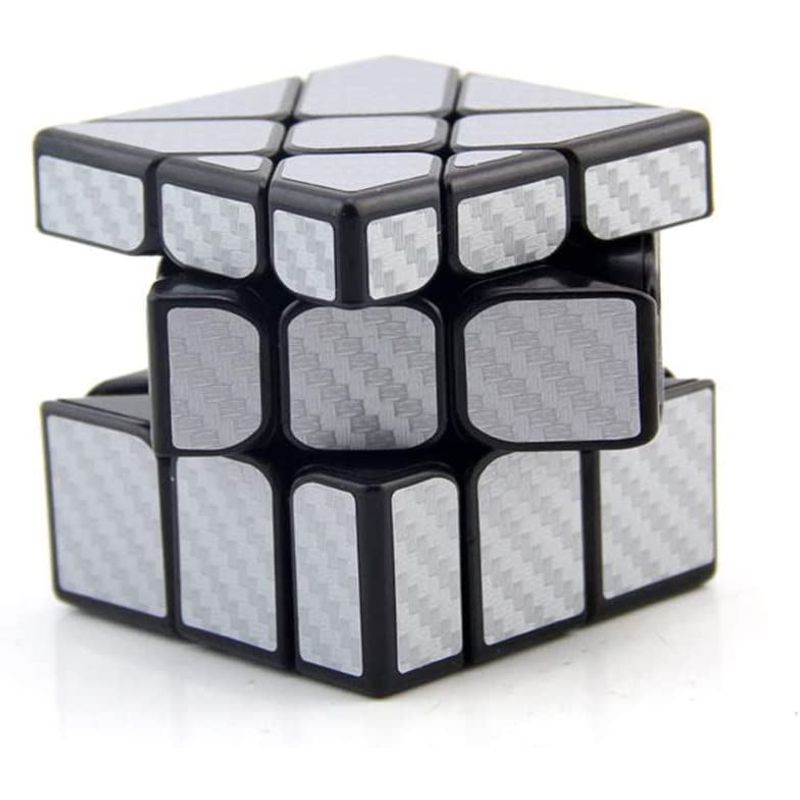 Jucarii, Copii si Bebe - Jucarii si jocuri - Jucarii & jocuri educative - Jocuri de memorie si inteligenta - Cub Magic  3x3x3 Moyu Unequal Fisher fibra de carbon silver, 153CUB-1 - Infinity.ro