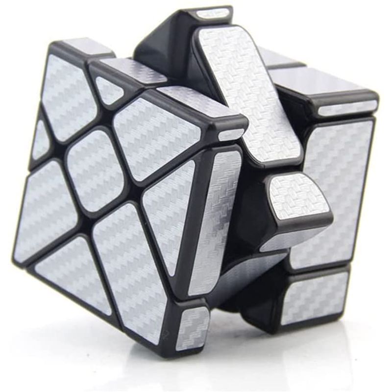 Jucarii, Copii si Bebe - Jucarii si jocuri - Jucarii & jocuri educative - Jocuri de memorie si inteligenta - Cub Magic  3x3x3 Moyu Unequal Fisher fibra de carbon silver, 153CUB-1 - Infinity.ro