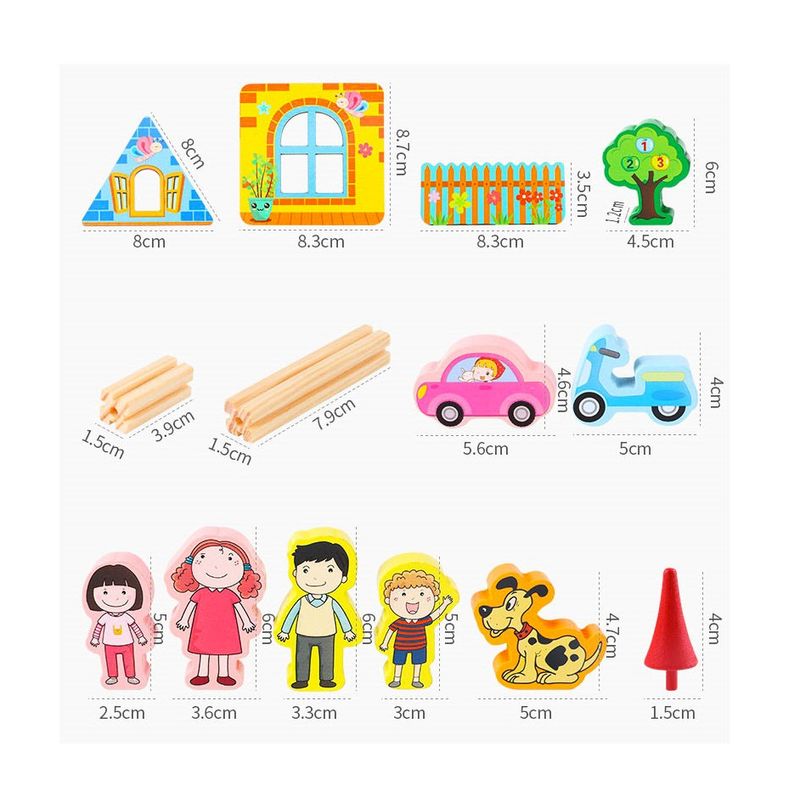 Jucarii, Copii si Bebe - Jucarii si jocuri - Jucarii & jocuri educative - Jocuri si jucarii educative - Jucarie Maestru al arhitecturii, Blocuri de constructie din lemn, 128 piese, LTOY18 - Infinity.ro