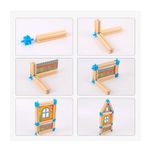 Jucarii, Copii si Bebe - Jucarii si jocuri - Jucarii & jocuri educative - Jocuri si jucarii educative - Jucarie Maestru al arhitecturii, Blocuri de constructie din lemn, 128 piese, LTOY18 - Infinity.ro