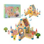Jucarii, Copii si Bebe - Jucarii si jocuri - Jucarii & jocuri educative - Jocuri si jucarii educative - Jucarie Maestru al arhitecturii, Blocuri de constructie din lemn, 128 piese, LTOY18 - Infinity.ro