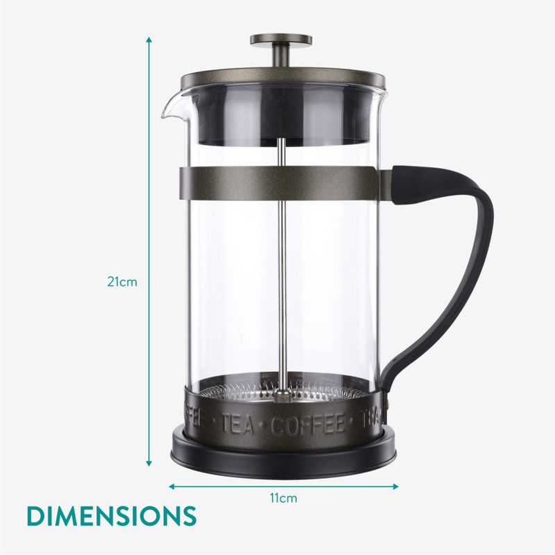 Casa si Gradina - Bucatarie si vesela - Vase pentru gatit - Ceainice si infuzoare - Presa franceza Navaris din sticla borosilicata, 1000ml, infuzor cafea ceai, 46547.03 - Infinity.ro