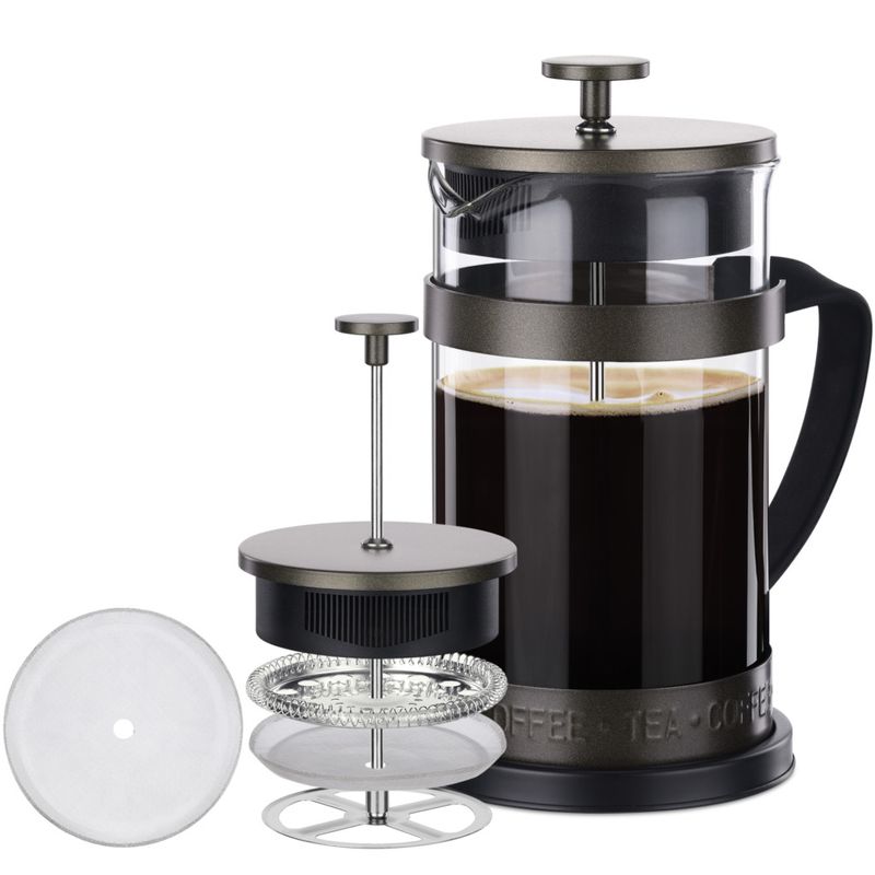 Casa si Gradina - Bucatarie si vesela - Vase pentru gatit - Ceainice si infuzoare - Presa franceza Navaris din sticla borosilicata, 1000ml, infuzor cafea ceai, 46547.03 - Infinity.ro