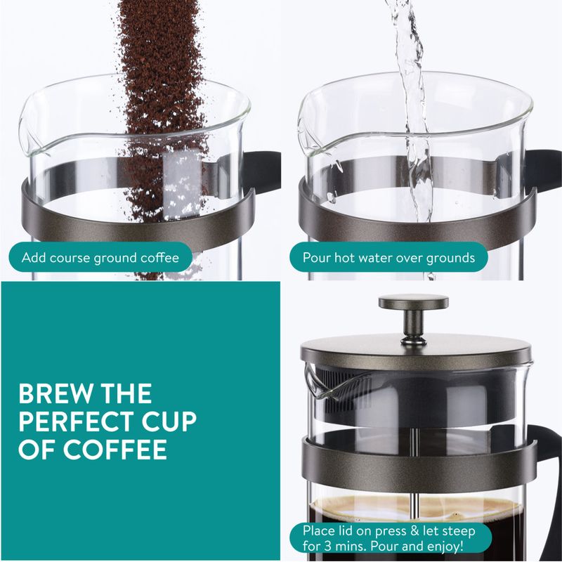 Casa si Gradina - Bucatarie si vesela - Vase pentru gatit - Ceainice si infuzoare - Presa franceza Navaris din sticla borosilicata, 1000ml, infuzor cafea ceai, 46547.03 - Infinity.ro