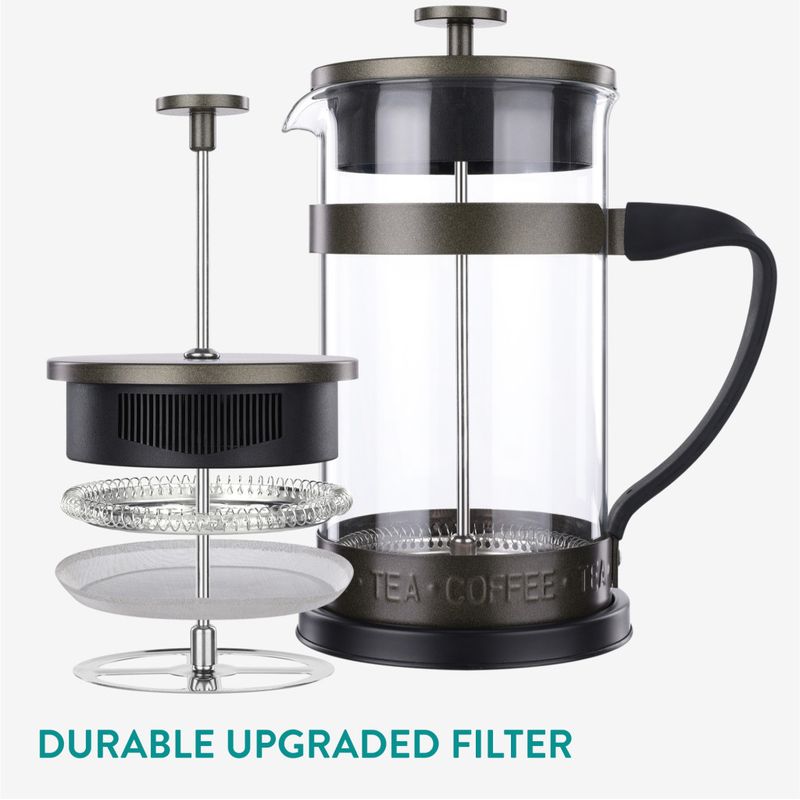 Casa si Gradina - Bucatarie si vesela - Vase pentru gatit - Ceainice si infuzoare - Presa franceza Navaris din sticla borosilicata, 1000ml, infuzor cafea ceai, 46547.03 - Infinity.ro