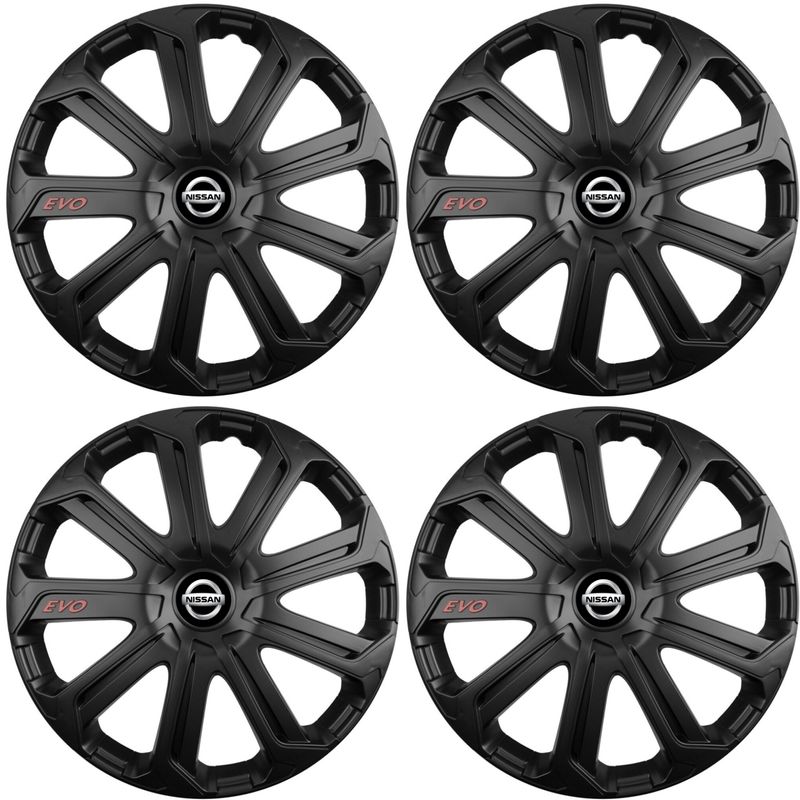 Auto si Moto - Anvelope si jante - Accesorii roti - Capace roti - Set 4 Capace Roti Evo Negru R14, Pentru Nissan - Infinity.ro