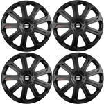 Auto si Moto - Anvelope si jante - Accesorii roti - Capace roti - Set 4 Capace Roti Evo Negru R15, Pentru Seat - Infinity.ro