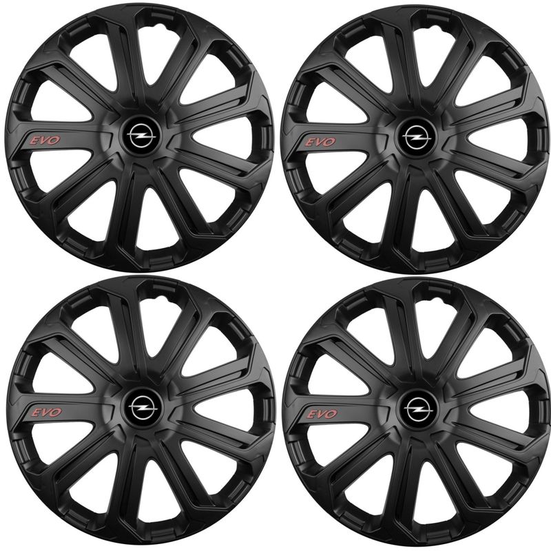 Auto si Moto - Anvelope si jante - Accesorii roti - Capace roti - Set 4 Capace Roti Evo Negru R15, Pentru Opel - Infinity.ro