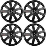 Auto si Moto - Anvelope si jante - Accesorii roti - Capace roti - Set 4 Capace Roti Evo Negru R16, Pentru Renault Nou - Infinity.ro