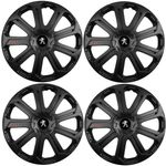 Auto si Moto - Anvelope si jante - Accesorii roti - Capace roti - Set 4 Capace Roti Evo Negru R16, Pentru Peugeot - Infinity.ro