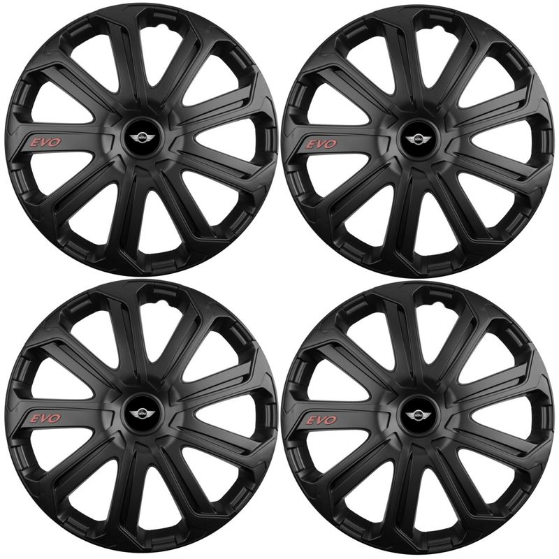 Auto si Moto - Anvelope si jante - Accesorii roti - Capace roti - Set 4 Capace Roti Evo Negru R14, Pentru Mini - Infinity.ro