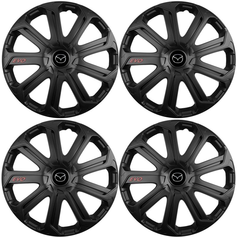 Auto si Moto - Anvelope si jante - Accesorii roti - Capace roti - Set 4 Capace Roti Evo Negru R16, Pentru Mazda - Infinity.ro
