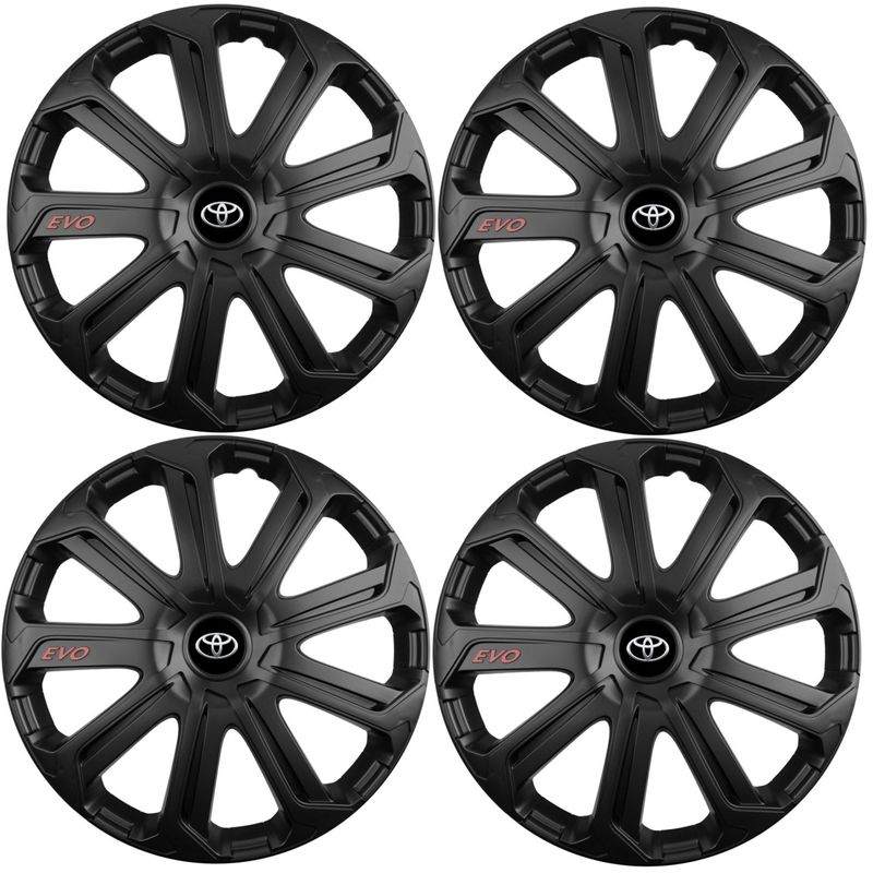 Auto si Moto - Anvelope si jante - Accesorii roti - Capace roti - Set 4 Capace Roti Evo Negru R15, Pentru Toyota - Infinity.ro