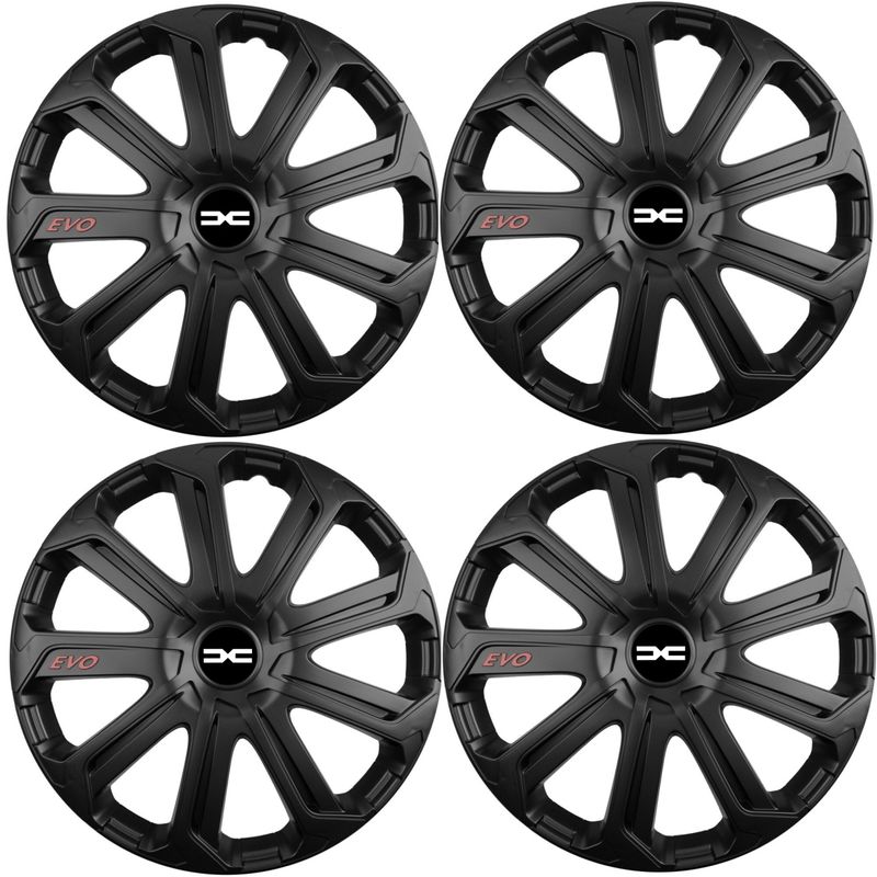 Auto si Moto - Anvelope si jante - Accesorii roti - Capace roti - Set 4 Capace Roti Evo Negru R15, Pentru Dacia Nou - Infinity.ro