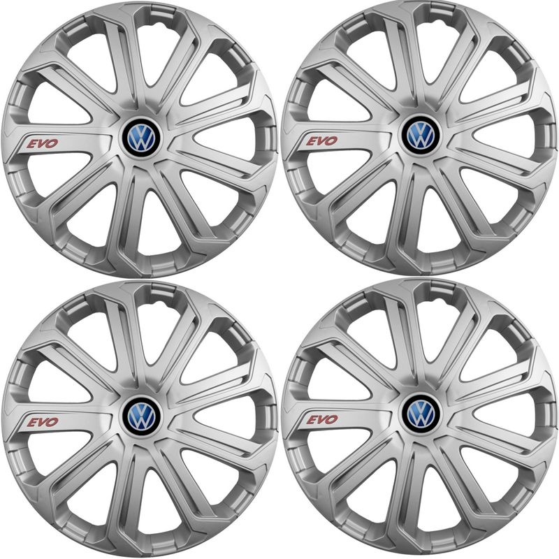 Auto si Moto - Anvelope si jante - Accesorii roti - Capace roti - Set 4 Capace Roti Evo Gri R15, Pentru Volkswagen - Infinity.ro