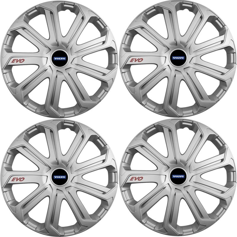 Auto si Moto - Anvelope si jante - Accesorii roti - Capace roti - Set 4 Capace Roti Evo Gri R16, Pentru Volvo - Infinity.ro