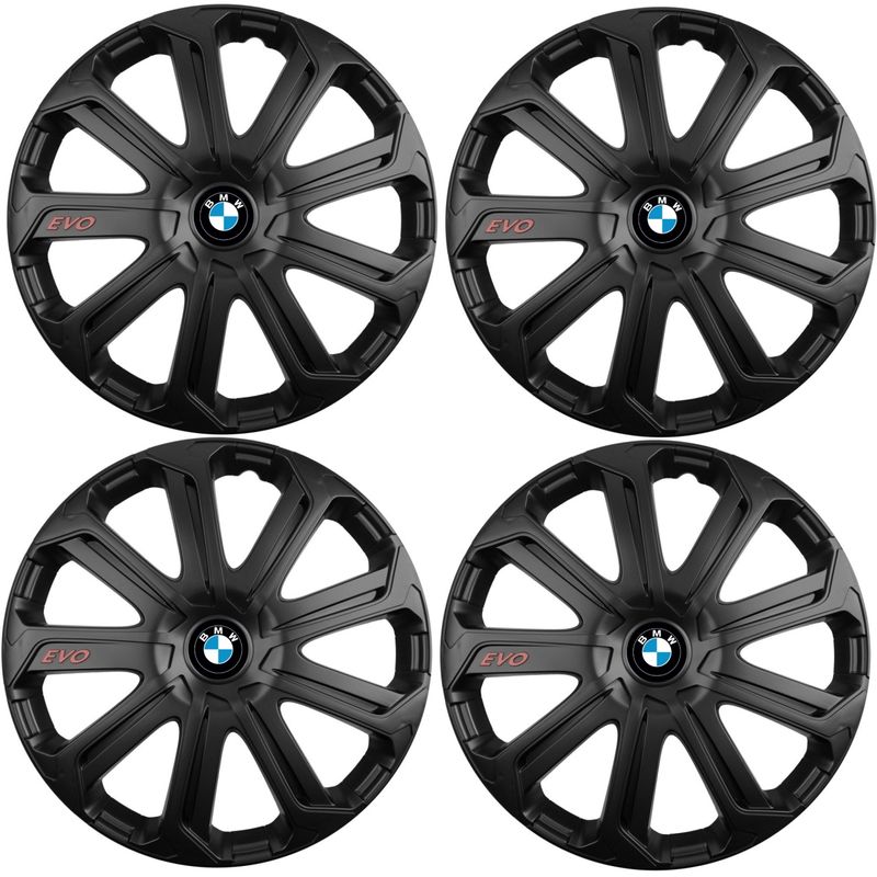 Auto si Moto - Anvelope si jante - Accesorii roti - Capace roti - Set 4 Capace Roti Evo Negru R15, Pentru BMW - Infinity.ro