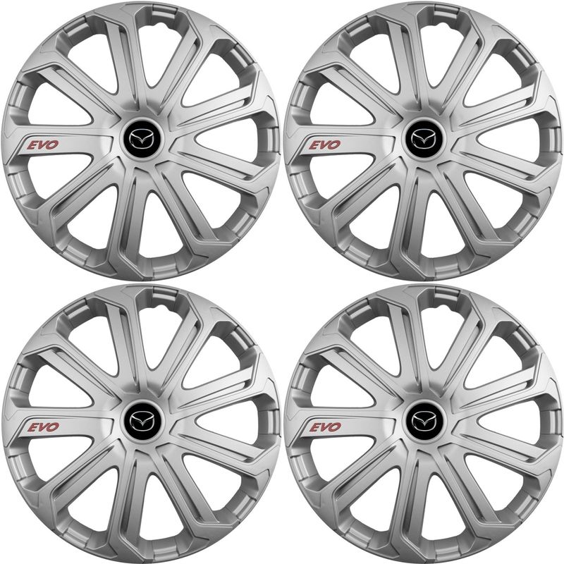 Auto si Moto - Anvelope si jante - Accesorii roti - Capace roti - Set 4 Capace Roti Evo Gri R15, Pentru Mazda - Infinity.ro