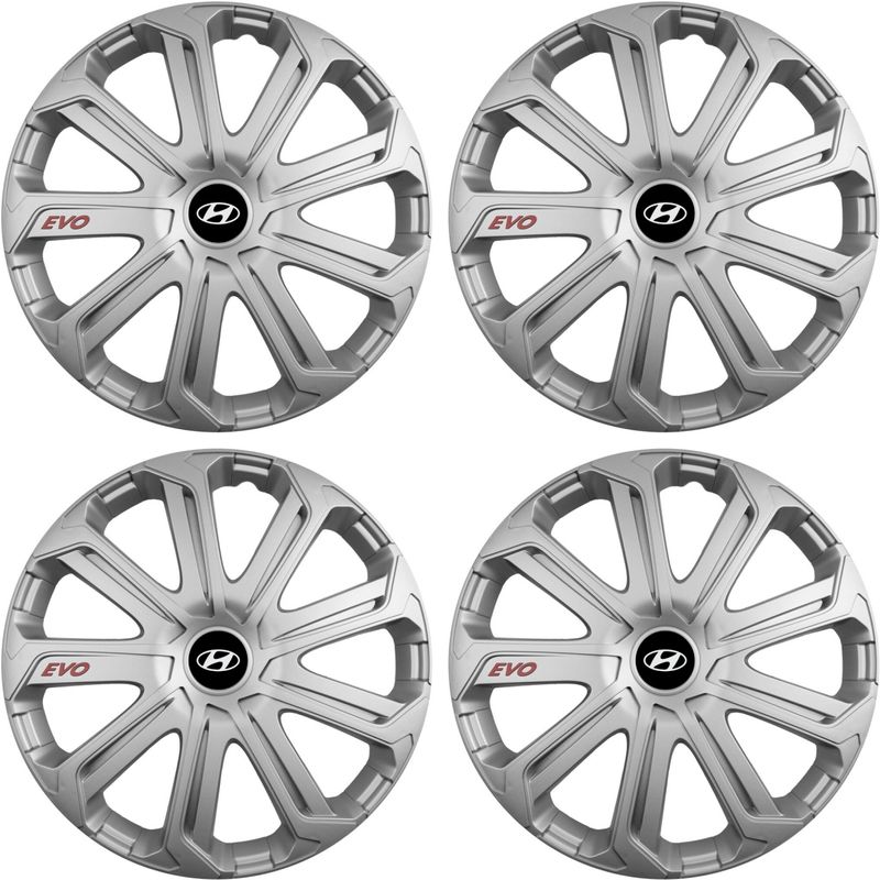 Auto si Moto - Anvelope si jante - Accesorii roti - Capace roti - Set 4 Capace Roti Evo Gri R16, Pentru Hyundai - Infinity.ro