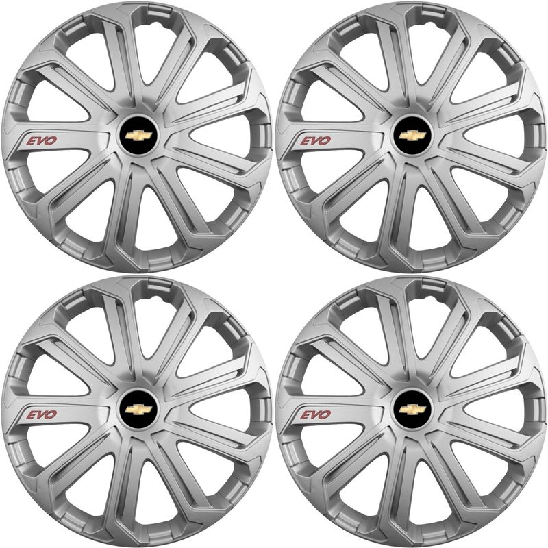 Auto si Moto - Anvelope si jante - Accesorii roti - Capace roti - Set 4 Capace Roti Evo Gri R15, Pentru Chevrolet - Infinity.ro