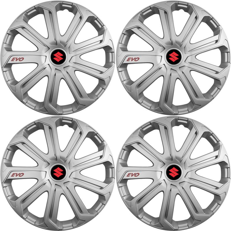Auto si Moto - Anvelope si jante - Accesorii roti - Capace roti - Set 4 Capace Roti Evo Gri R16, Pentru Suzuki - Infinity.ro