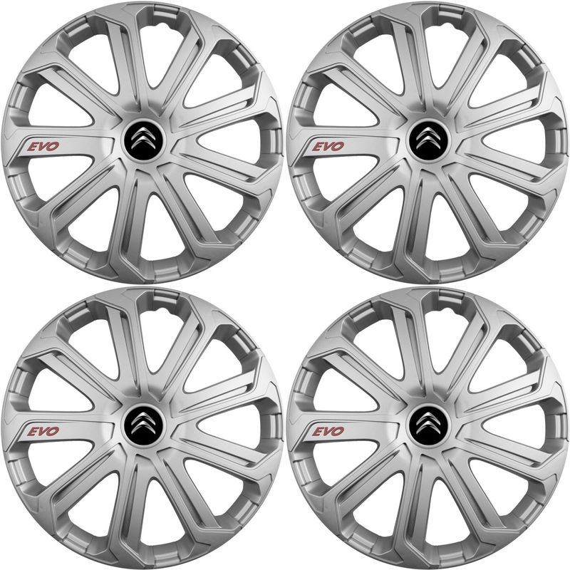 Auto si Moto - Anvelope si jante - Accesorii roti - Capace roti - Set 4 Capace Roti Evo Gri R16, Pentru Citroen - Infinity.ro