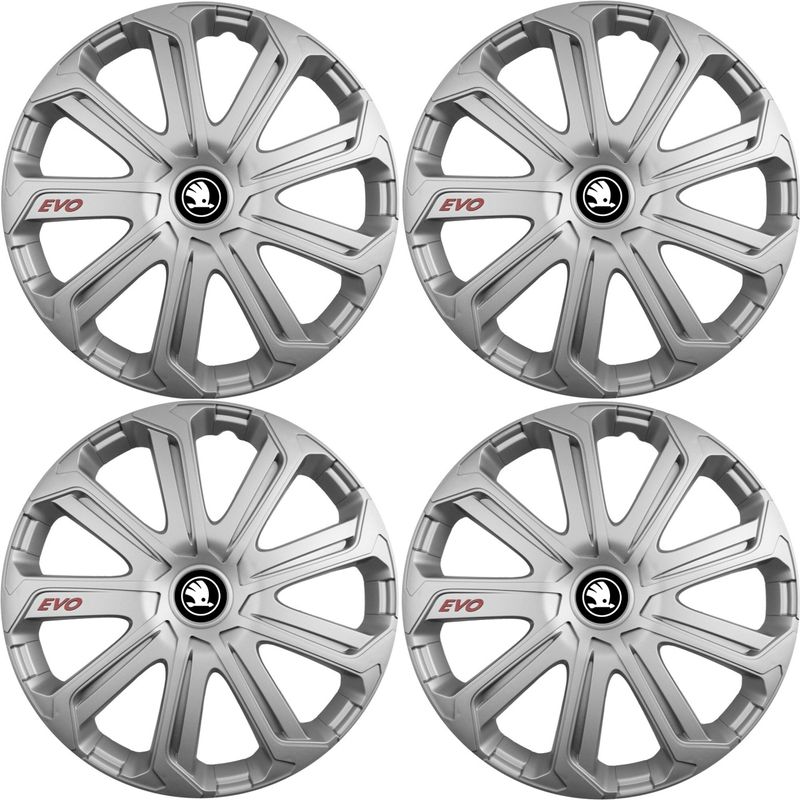 Auto si Moto - Anvelope si jante - Accesorii roti - Capace roti - Set 4 Capace Roti Evo Gri R14, Pentru Skoda Nou - Infinity.ro