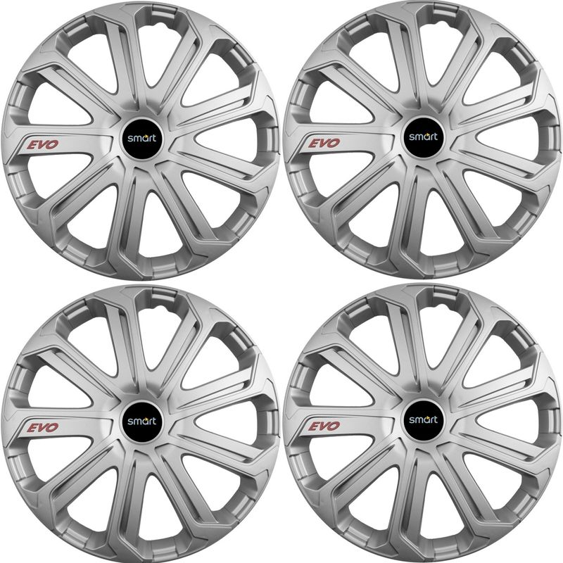 Auto si Moto - Anvelope si jante - Accesorii roti - Capace roti - Set 4 Capace Roti Evo Gri R14, Pentru Smart - Infinity.ro