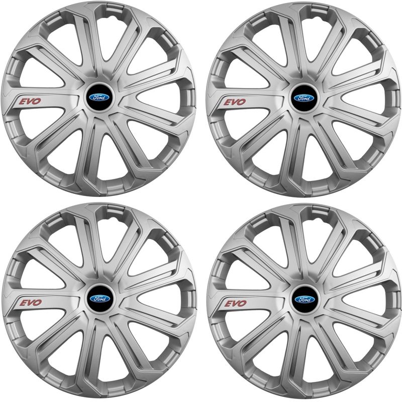 Auto si Moto - Anvelope si jante - Accesorii roti - Capace roti - Set 4 Capace Roti Evo Gri R15, Pentru Ford - Infinity.ro